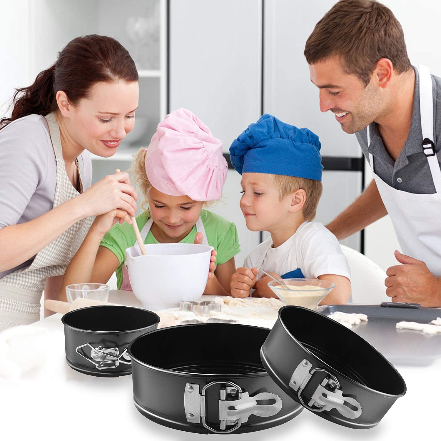 Kuchen Dekorieren Werkzeuge 3 Ebene Edelstahl Einstellbare Klapp Runde Kuchen Pfanne einstellen von 3 (4 '7' 9 ') (3 stück) Gebäck Werkzeuge