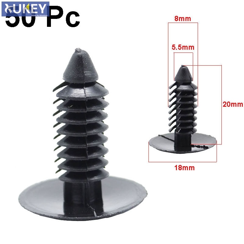50Pc Kunststoff Clip Verschluss Nieten 8mm Dia für Auto Auto Auto Fender Rocker Dach Tür Tafel Befestigungen Auto zubehör Niet