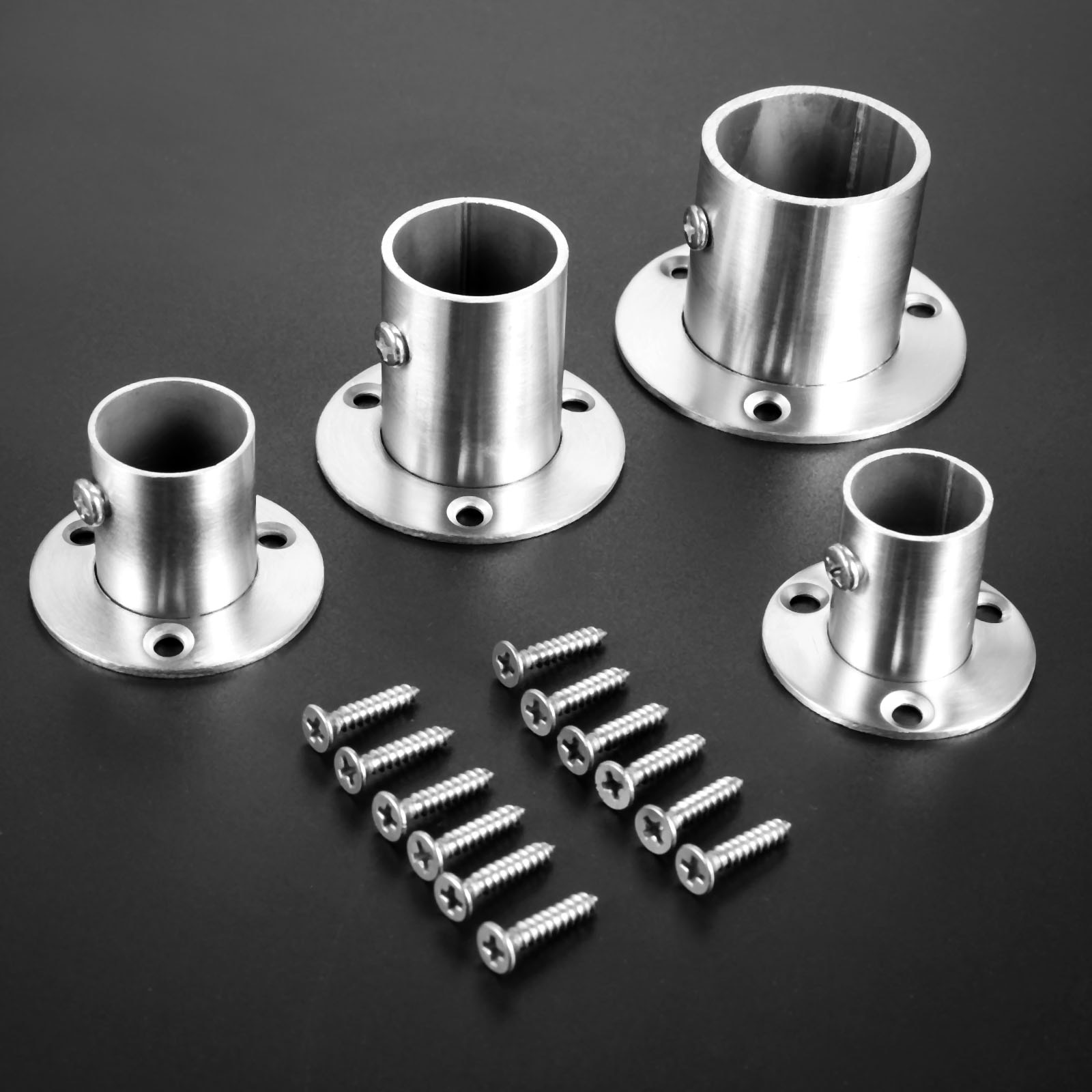 2Stck Schrank Schrank Hängen Schiene Stange Buchse Ende Unterstützt Halterung Flansche Halfter Edelstahl Rohr Rohr Aufhänger 19/22/25/32mm