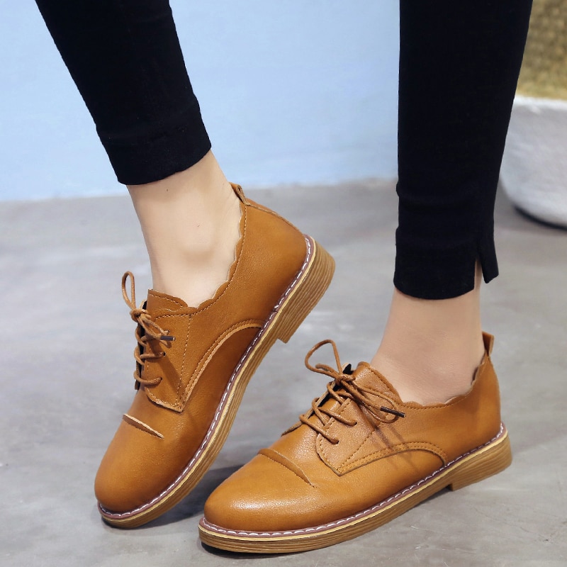 Spitze hoch Plattform Oxfords Frauen Schuhe Frau Rüschen Neue fest Schwarz Leder lässig Schuhe für Frauen Wohnungen Damen Schuhe Espadrilles