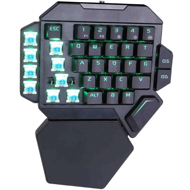 VODOOL K50 Verdrahtete USB Einhand Computer Spiele Tastatur Makro Definition Mechanische Sieben Farben Hintergrundbeleuchtung Spielen Tastatur
