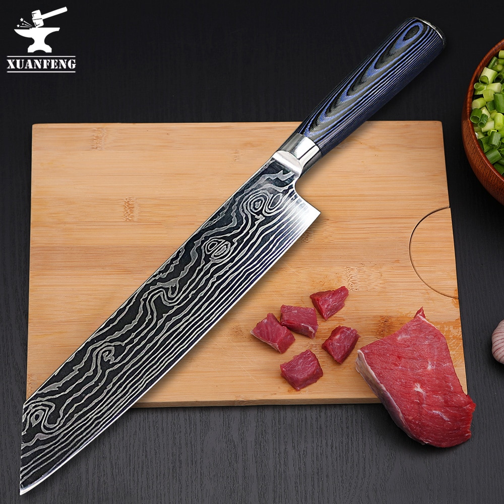 Damaskus Japanischen Küchenchef Messer Vg10 Haushalt Fleisch Schneidemaschine Japanische Küche Kochen Gemüse Messer