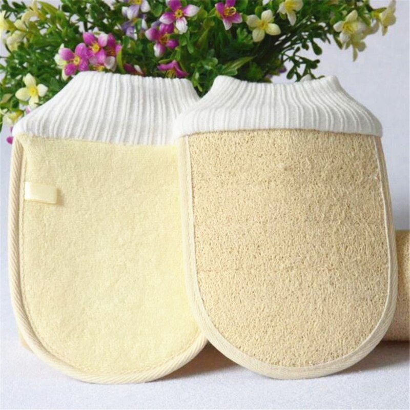 Neue bat Handschuhe Natürliche Massage Schlecht Handtuch Sauna Massage Handschuhe Beige Schlecht Reiben Artefakt Luffa Schlecht Handtuch