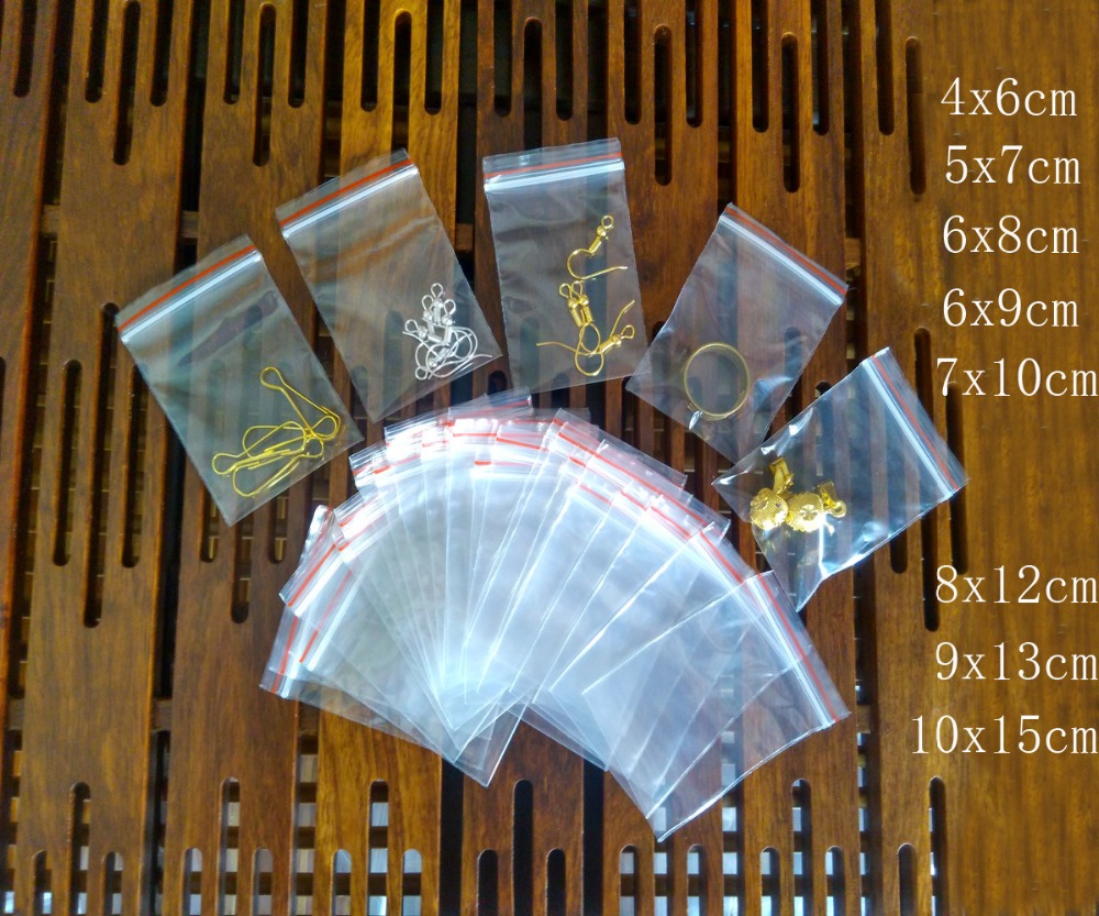 100 Stck/viel Kleine Postleitzahl-sperren transparent selbst Abdichtung Kunststoff Taschen Schmuck Verpackung taschen Poly Opp Beutel Kunststoff taschen mit Postleitzahl