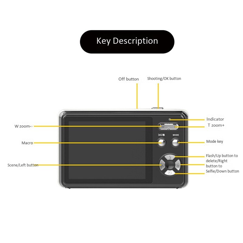 AUFSTIEG-Digital Kamera Mini Video Kamera Punkt Kamera 2,4 Zoll HD Studenten Digital Kamera für freundlicher Jugendliche Anfänger