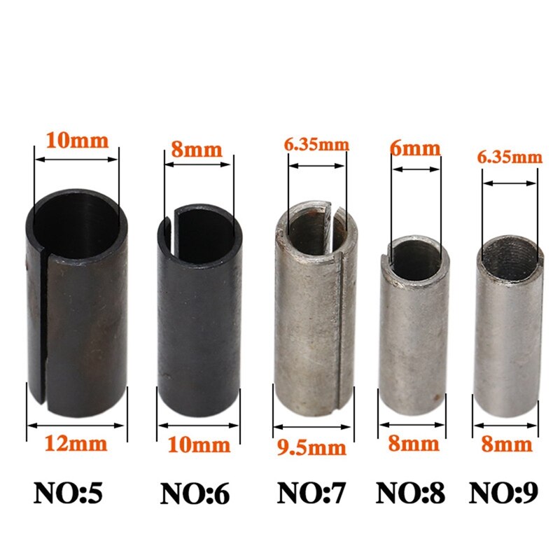 9 Teile/satz Umwandlung Futter Cnc Router bisschen-Werkzeug Fräsen Cutter Adapter Collet Gravur Werkzeug Holzbearbeitung Cutter Werkzeug