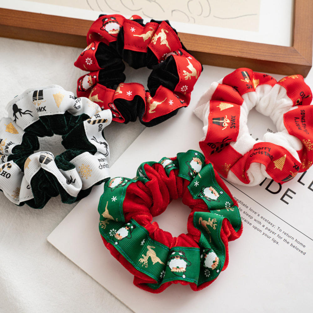 Weihnachten Santa Claus Haar Krawatte Samt Tuch Haar Seil Hohe Elastische Haar Bands Pferdeschwanz Halfter Weihnachten Scrunchies Haar Zubehör