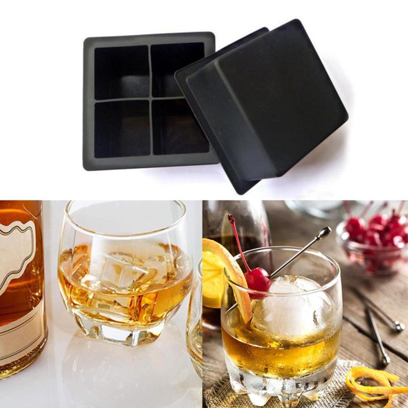 1Stck Silikon Kleine 4-See Platz Eis Gitter 4-Netz bilden vier-See Platz Eis-zelle Eis Hersteller Eis Würfel Platz Tablett-bilden-bilden
