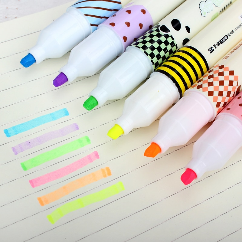 1X Nette Kawaii Panda Schwein Tiere Textmarker Papier Kennzeichnung Stift Zeichnung Shool Bürobedarf Schüler Lohnende Schreibwaren