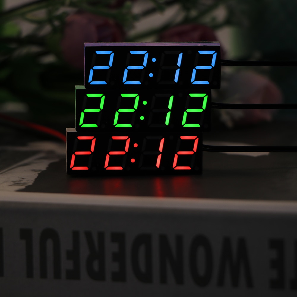 Multi-funktion Auto LED-anzeige Elektrische Digitale Uhr Thermometer Voltmeter 4 Modi Digitale Uhr Digital Timer Grün Blau verrotten