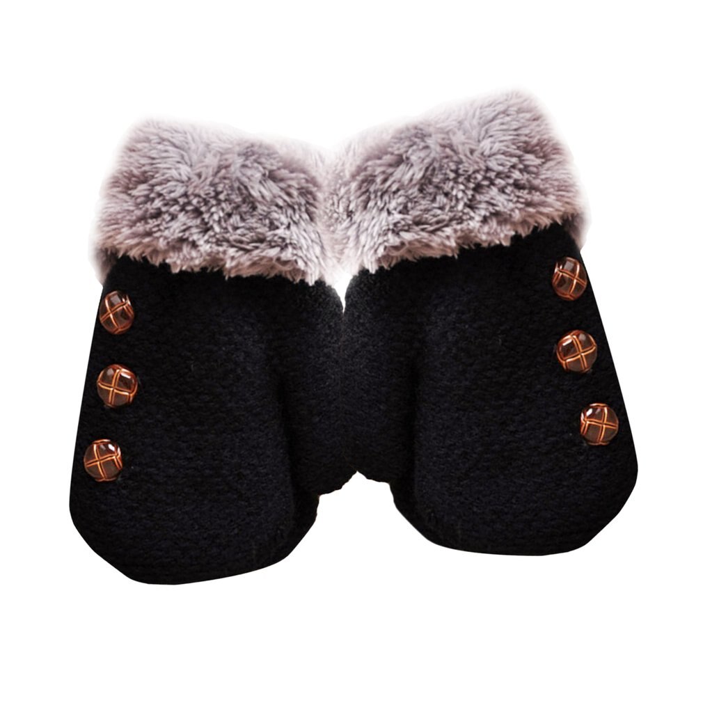 Winter Wärme freundlicher freundlicher Handschuhe Handschuhe Gestrickte Stoff Doppel Verdickt Alle Abdeckung Finger freundlicher Handschuhe für Jungen und Mädchen
