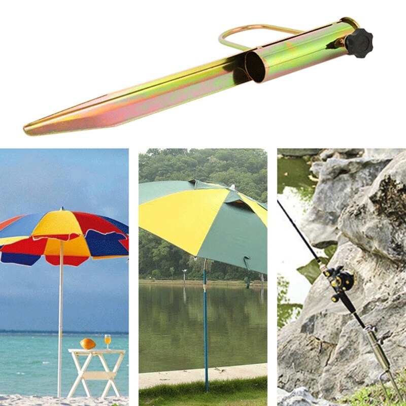 1Pc Eisen Sonne Sonnenschirm Zubehör Garten Camping draussen Regenschirm Reisen Boden Große NäGel Angeln Regenschirm