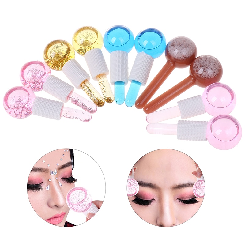 1 paar Kristall Eis Eishockey Energie Massage Gesicht Schönheit Auge Massagegerät Eis Globen Schönheit Ball Augen Schönheit Rolle Wasser Welle Ball