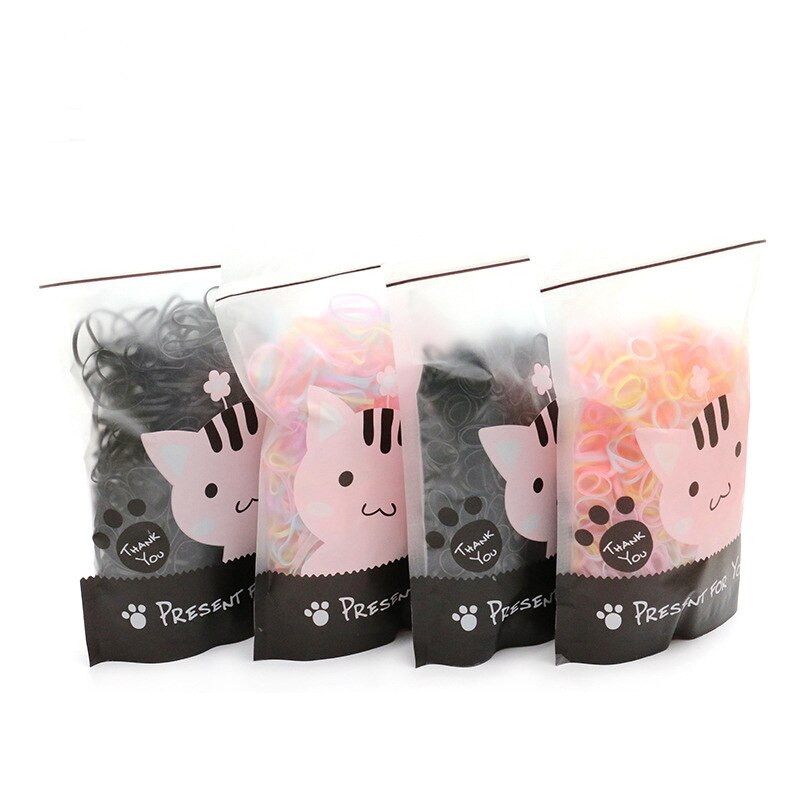 1000/500pc Bunte Einweg Haar Bands Mädchen Baby Pferdeschwanz Halfter Elastische Gummiband Haar-accessoire Haar Styling werkzeug