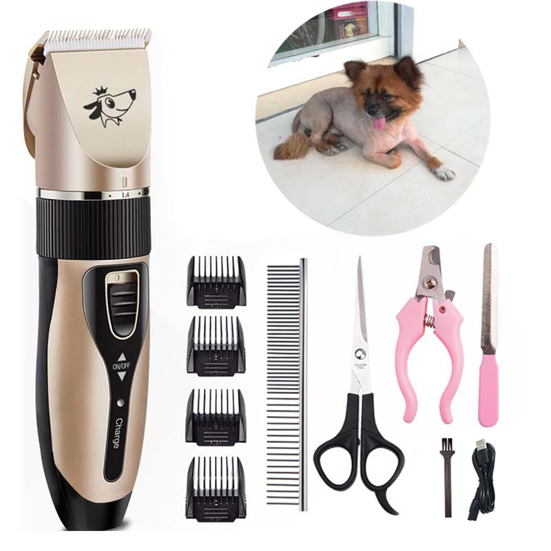 Haustier Liefert Ebene Haar Haarschneidemaschine Hund Friseur Elektrische Katze Hund Haar Trimmer Pflege Wiederaufladbare niedrig-Lärm USB Friseur einstellen