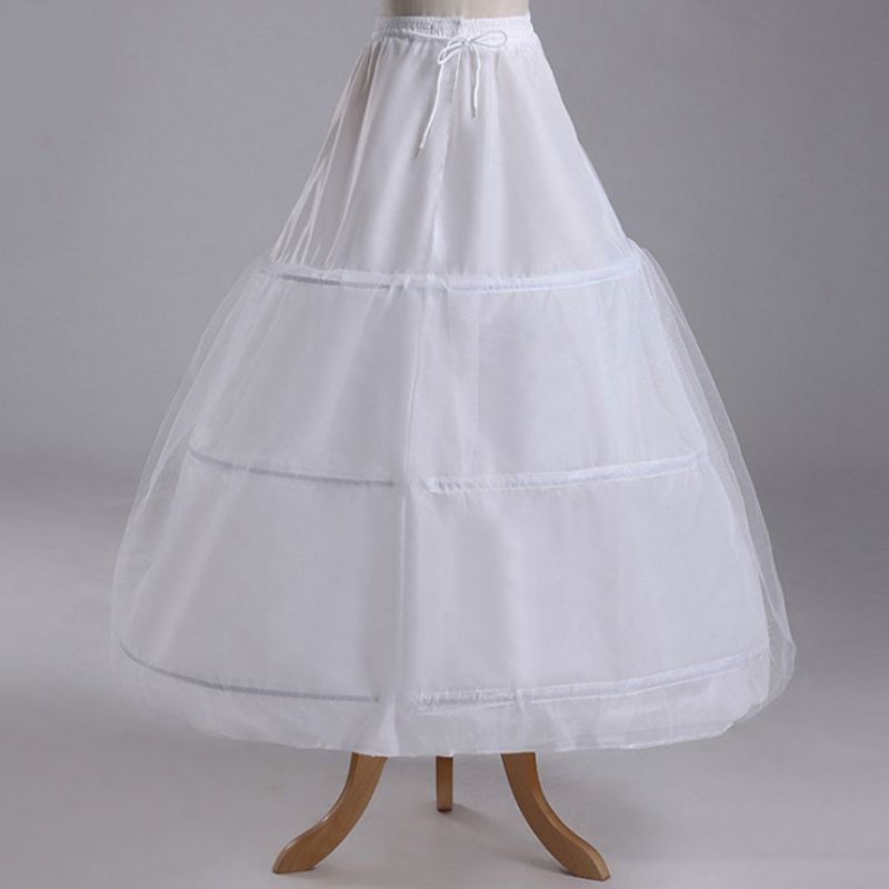 Braut Hochzeit Kleid Felsen Gefüttert 3-ringe 1-schicht Blick Felsen Futter Elastische Kordelzug Gürtel Einstellbare Lange Rutsch Petticoat
