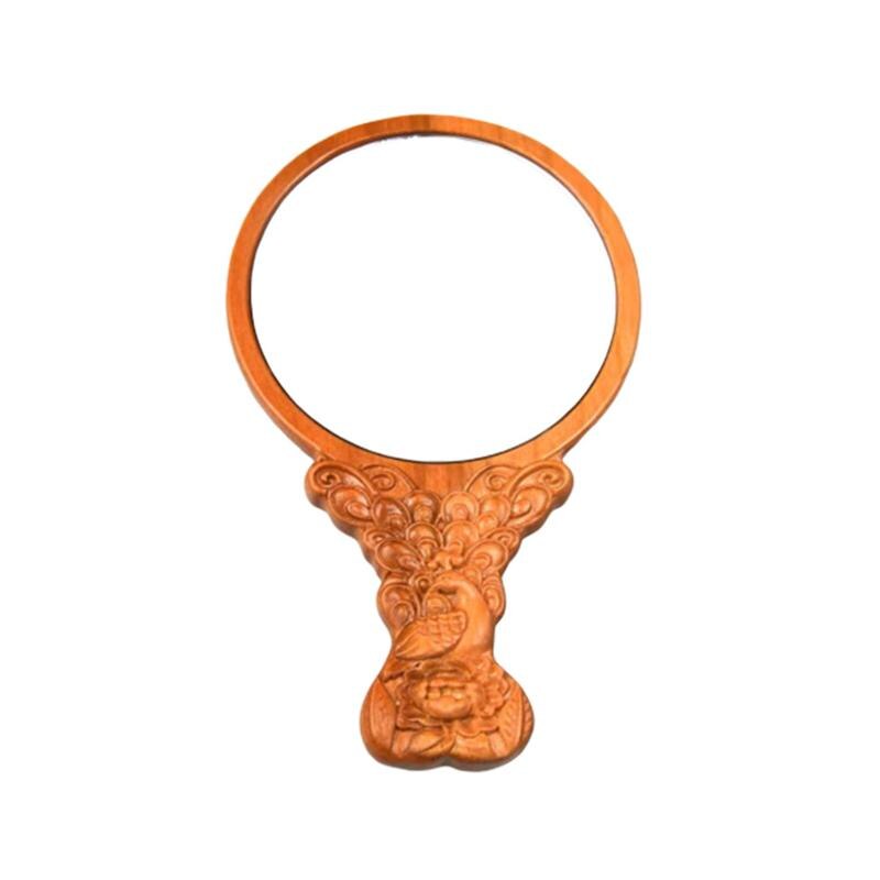1Pc 13cm Faltbare machen-hoch Spiegel Tragbare Schwarz Gold Holz Schreibtisch Spiegel Carving Pflaume machen-hoch Spiegel Faltbare Kosmetik Spiegel