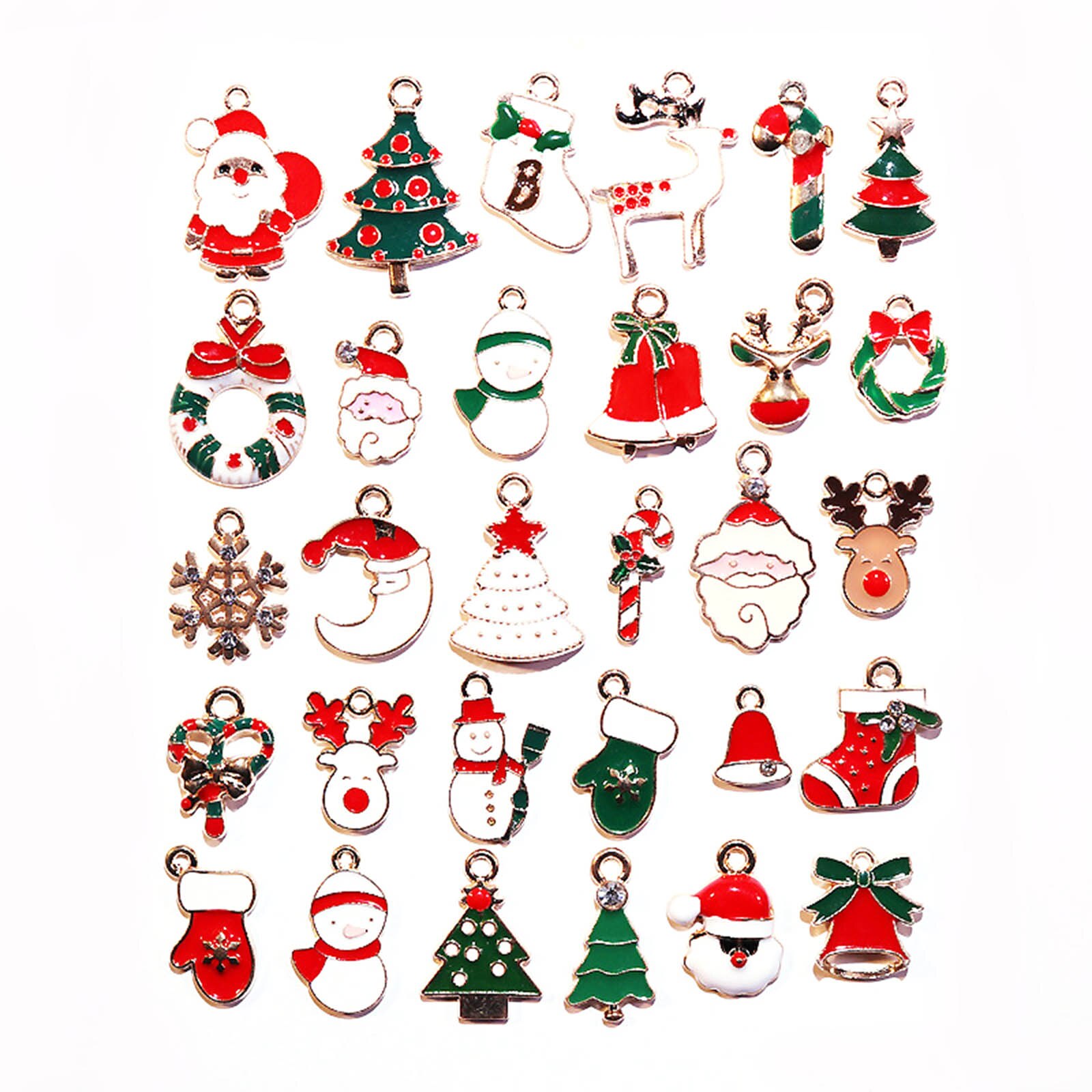 30 Teile/satz Weihnachten Anhänger sortiert Emaille Armbinde PartyTree Hängen DIY Schmuck Zubehör Haar Stil Zubehör