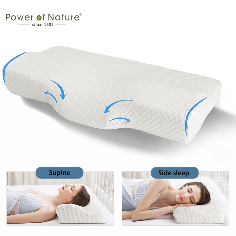Konturierte Orthopädische Erinnerung Schaum Kissen für Hals Schmerzen Entspannen Seite Schlaf Ergonomische Zervikale Kissen Gesundheit Pflege Schmetterling Kissen