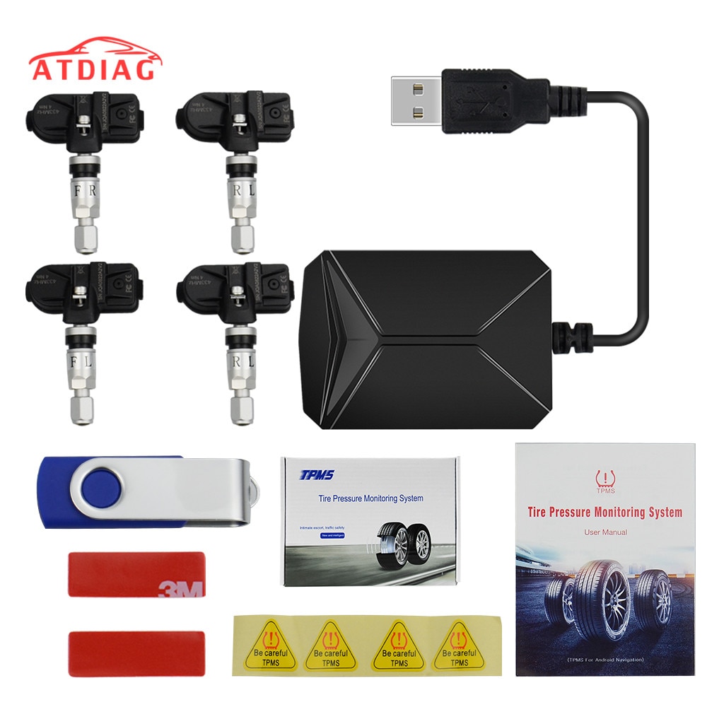 Auto TPMS Auto Reifen Druck Überwachung System für Android Navigation Mit 4 Interne Sensor