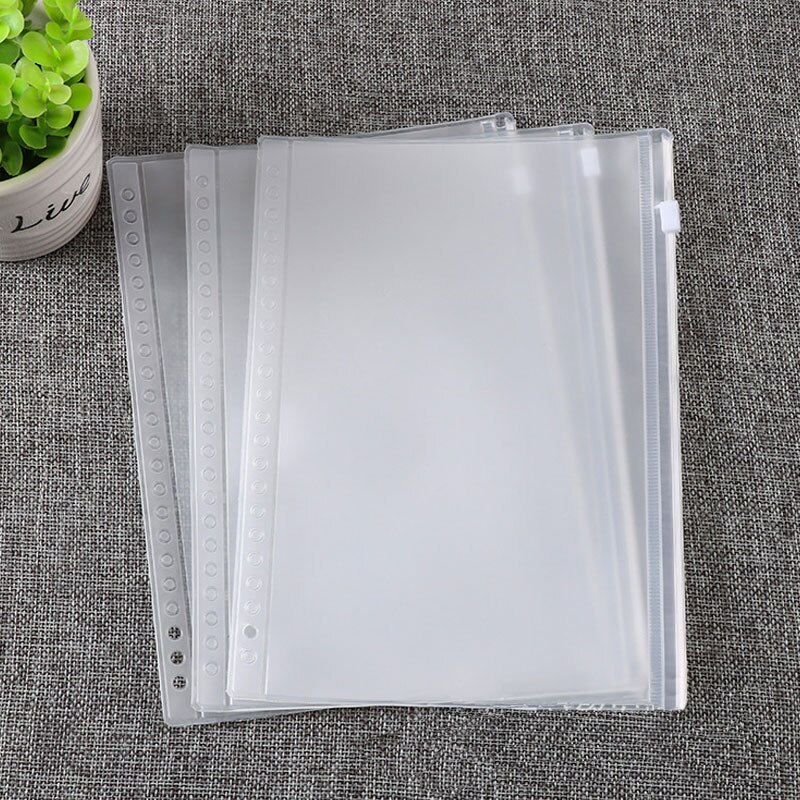 10 stücke A5 PVC 22-See transparent PVC Karte Tasche Notizbuch Reißverschluss Lagerung Organizer Kunststoff Karte Halfter Planer Produkte büro Supp