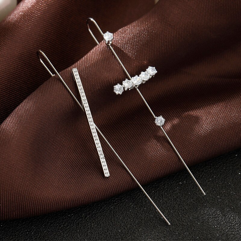eins Stil Ohrtropfen Strass Ohrringe Nette Durchbohrten Punk Ohr Schmuck Runde Kontur Ohr Knochen Asymmetrische Ohrringe