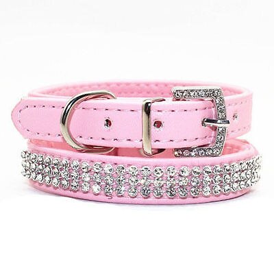 Bling Strass Hund Halsbänder Haustier PU Leder Kristall Diamant Welpen Haustier Kragen Rosa verrotten Halsbänder Und Leinen Für Hund Zubehör
