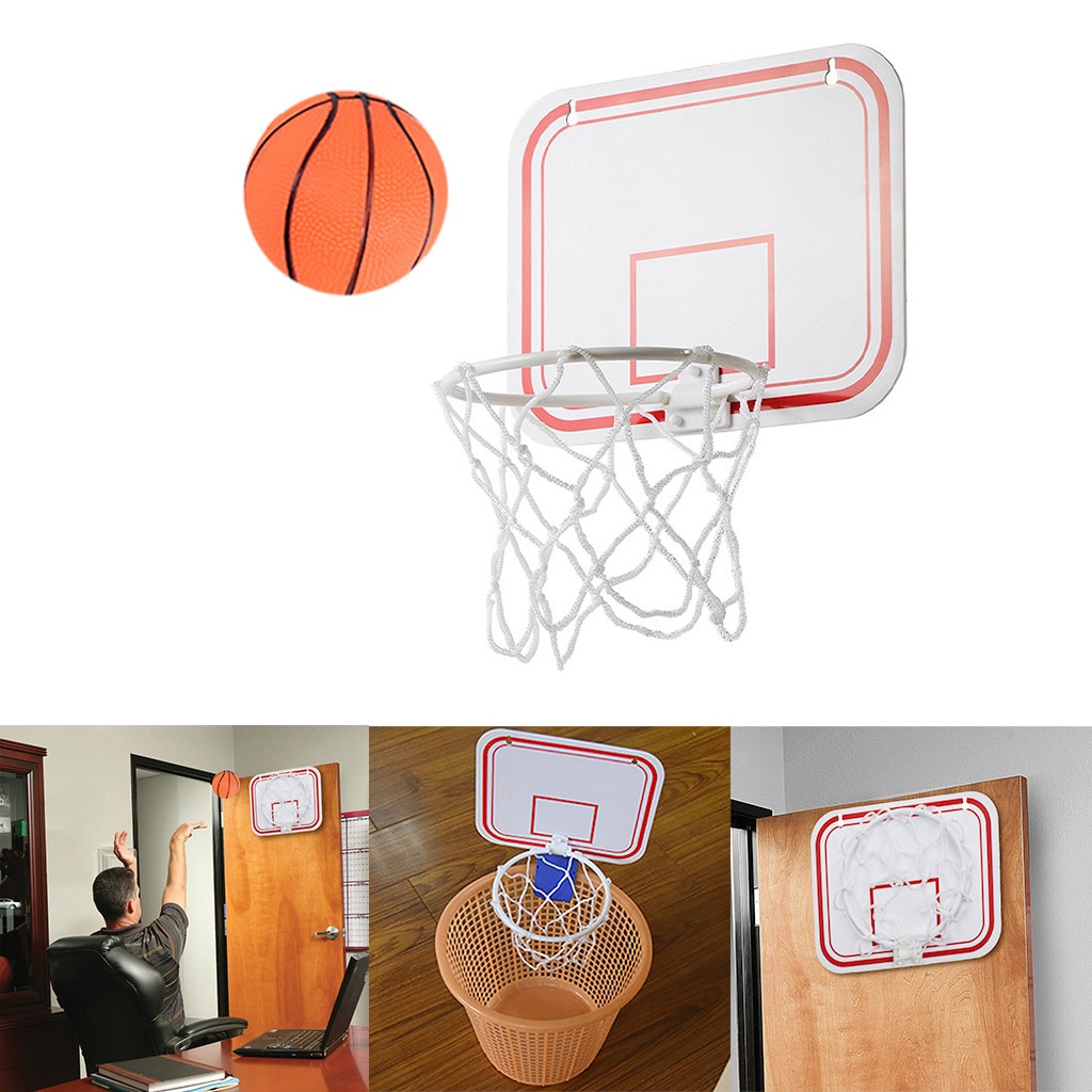 drinnen Falten Tragbare Mini Kunststoff Basketball Rahmen Freies schlagen Basketball einstellen Mini Basketball Netz Spiel Band Ring # T1G