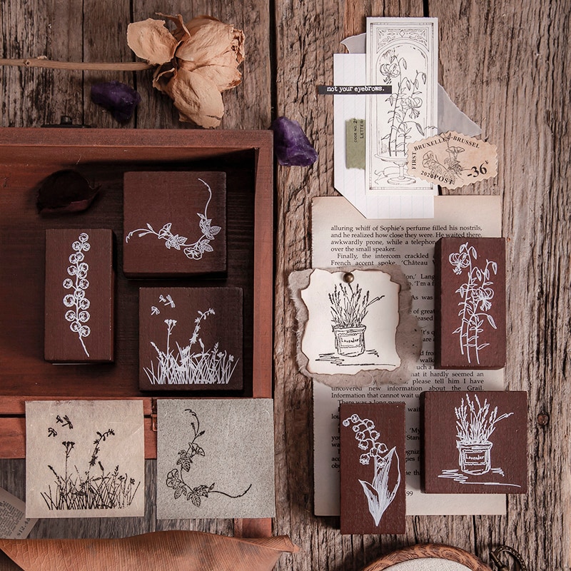 10 TEILE/LOS pinellia ternata serie stempel DIY holz stempel für scrapbooking schreibwaren scrapbooking Standard stempel
