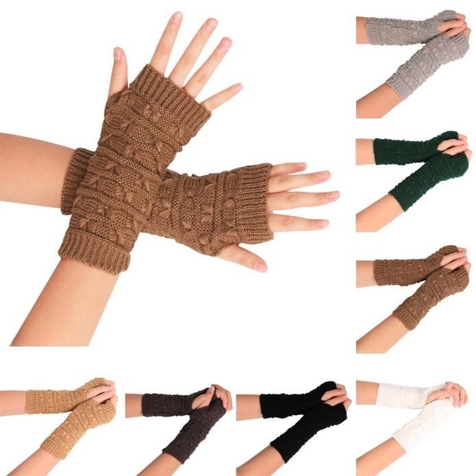unisex Handgelenk Handschuhe Männer Frauen Gestrickte Finger Handschuhe Herbst Winter draussen strecken Elastische Warme halb Finger Radfahren Handschuhe