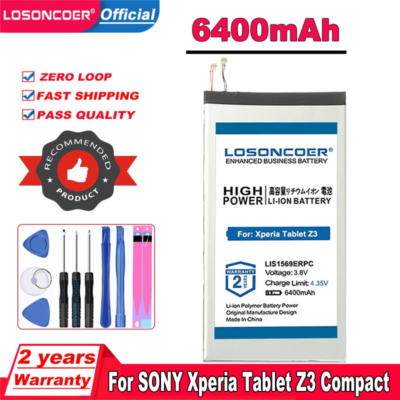 LOSONCOER 6100mAh LIS1569ERPC Batterie Für Sony Xperia Tablette Z3 Kompakte SGP611 SGP612 SGP621