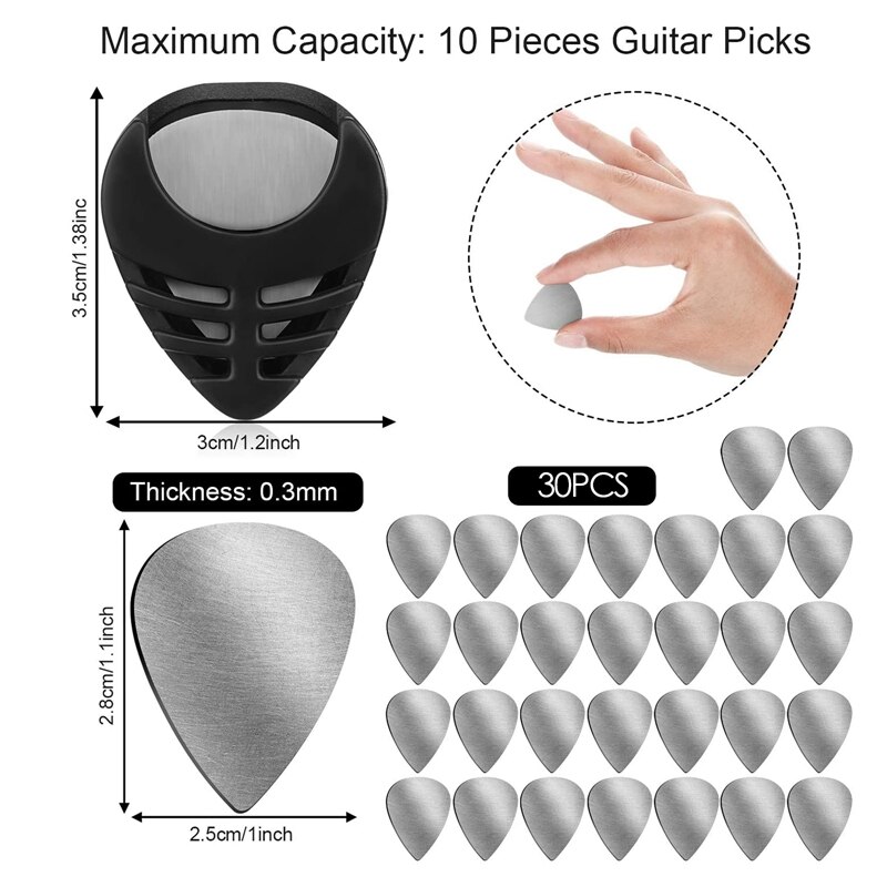 32Stck Metall Gitarre wählt einstellen Beinhaltet Gitarre wählt und wählt Halfter fallen Lagerung Tasche für Gitarre, Bass und Ukulele