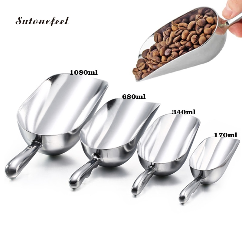 1080ML Eis Scoop Aluminium Legierung Schaufel Für Eis Korn Kaffee Bohnen Schaufeln Bar Eis Schaber Küche Lager Werkzeug Kaffee löffel