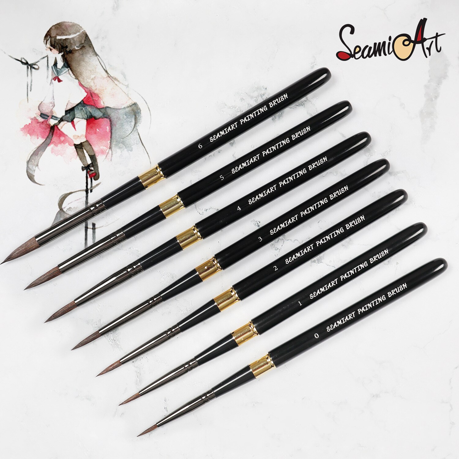 1PC Eichhörnchen Haar Pinsel Tragbare Kunst Malerei Pinsel Künstlerische Aquarell Pinsel Für Öl Zeichnung Kunst Liefert