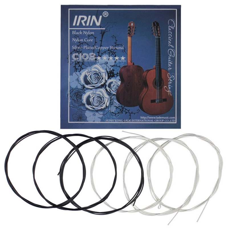 IRIN 6 teile/satz Gitarre Saiten einstellen (. 028-.043) klassische Gitarre Saiten Nylon Zwei Farben normal Spannung C103 Gitarre Saiten