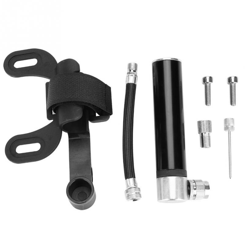 Tragbare Mini Fahrrad Pumpe Aluminium Legierung Berg Straße Fahrrad Ball Inflator mit Schlauch Gas Nadel Ventile Fahrrad Zubehör