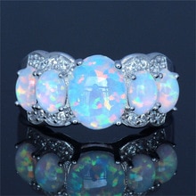 Oval Opale Ringe Für Frauen Schmuck Silbrig Finger Ring Frauen Engagement Ring Weiblichen Jahrgang Hochzeit Versprechen Ring