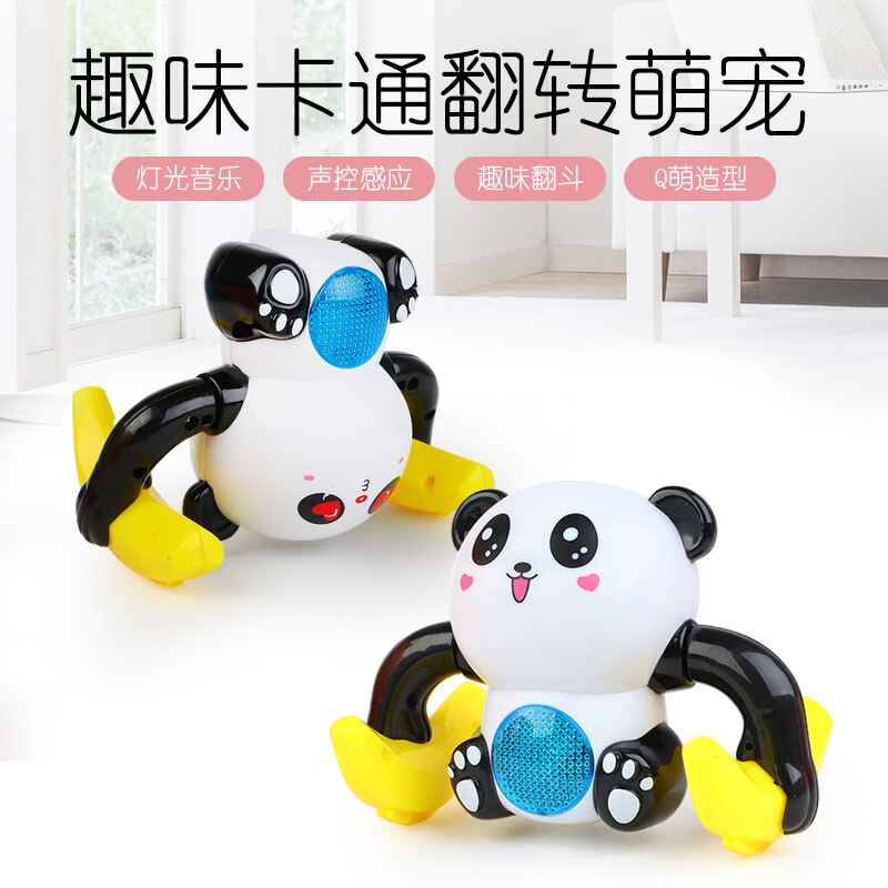 Elektrische Kippen Affe Rolle Affe Panda Stimme spüren Karikatur Licht Musik Pädagogisches freundlicher Spielzeug Stall