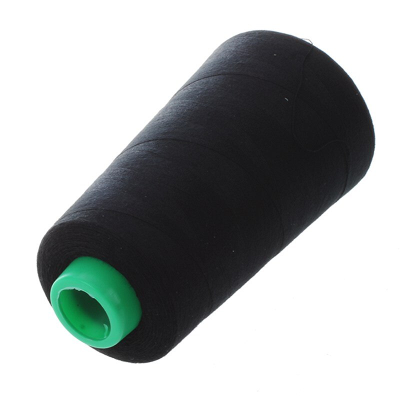 dauerhaft 3000 Meter Overlocking Nähmaschine Industrie Polyester Thema Meter Zapfen Farbe Polyester Nähgarn (schwarz)