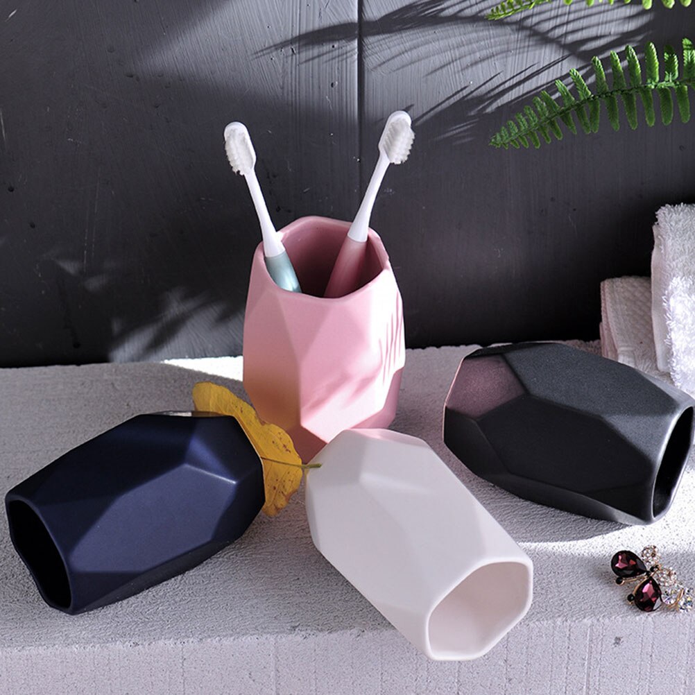 1Pc Keramik Zahnbürste Tasse Kreative Zahnbürste Becher Waschen Tasse Wasser Lagerung Tasse für Heimat Wohnheim Grau