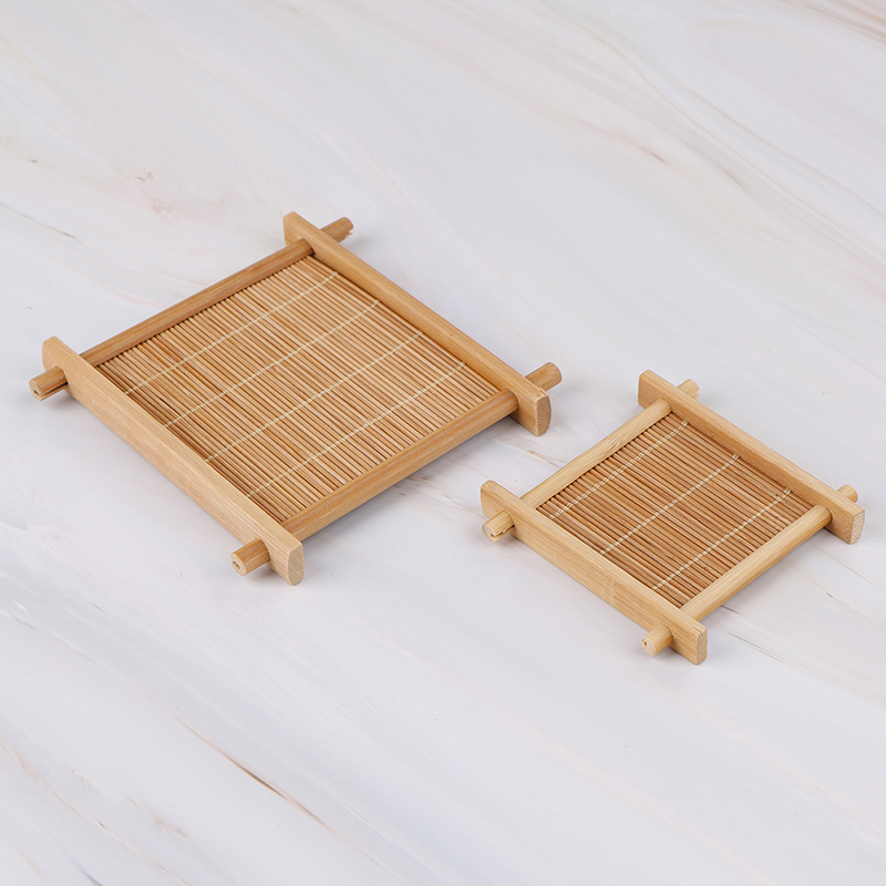 2 größen Mini Handgemachte Bambus Tasse matt Kaffee Tassen Getränke Kung Fu Tee Zubehör Tisch Tischsets Untersetzer Küche Produkt Becher Pads