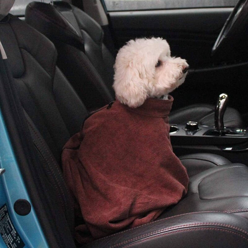 Hund Schlecht Handtuch, Schnell Trocknend Hund Tasche, Minifiber Bademantel, starke Saugfähigen Bademantel Für Kleine und Mittelgroße Hunde, Braun, S