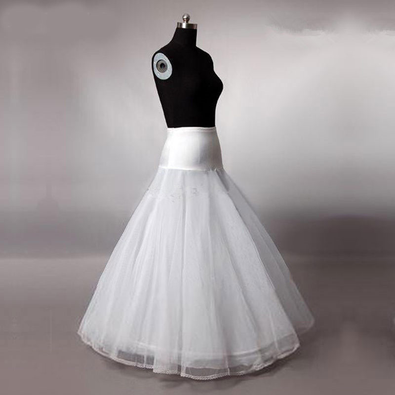 Elegante EINE Linie Braut Petticoat Tüll Spitze Appliqued Rand Frauen Petticoat Krinoline Ohne Band Braut Hochzeit Zubehör