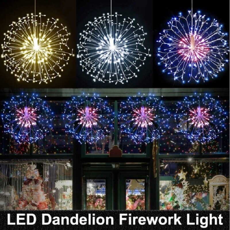 LED Gebühr Feuerwerk 8 Modi Batterie Betrieben Lichter mit Fernbedienung Hochzeit Weihnachten Hängen Lichter für Party Terrasse Garten Dekor