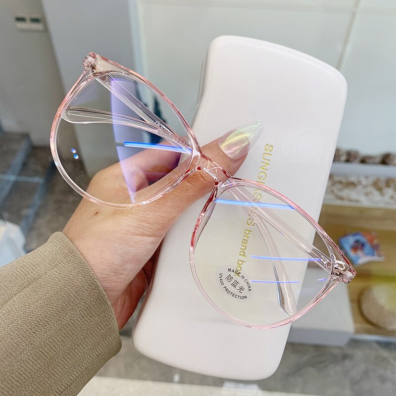 Jahrgang Schüler transparent Computer Gläser Rahmen Frauen Männer Runde Brillen Blau Licht Klare Gläser Optische Spektakel Brillen