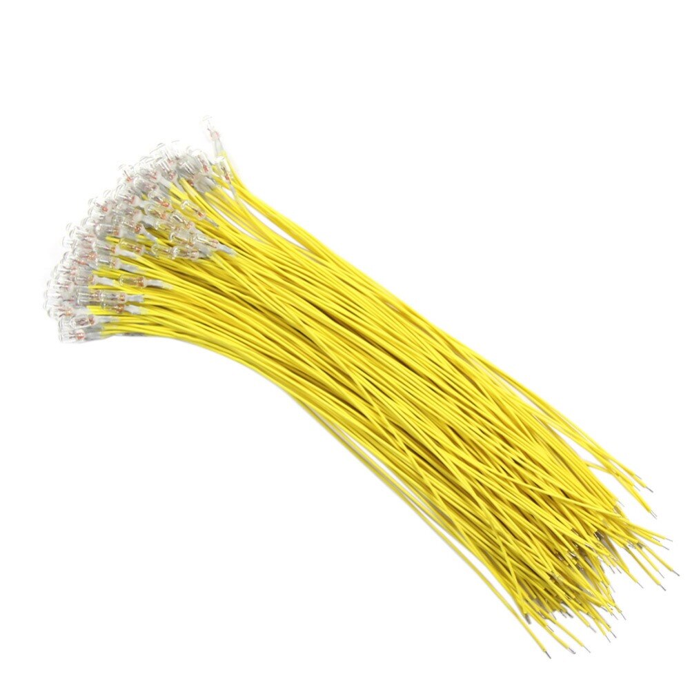 100 STÜCKE Korn von Weizen 3mm Klar 6 V 15 cm verdrahtet Mini birnen Warmweiß LED MP15W modellbahn ho skala eisenbahn modellierung
