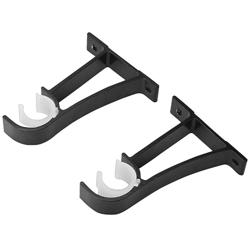 Einzel Vorhang Stange Klammern für Gardinen Stange Aluminium Legierung Schwere Vorhang Stange Halfter (Schwarz) 6Stck