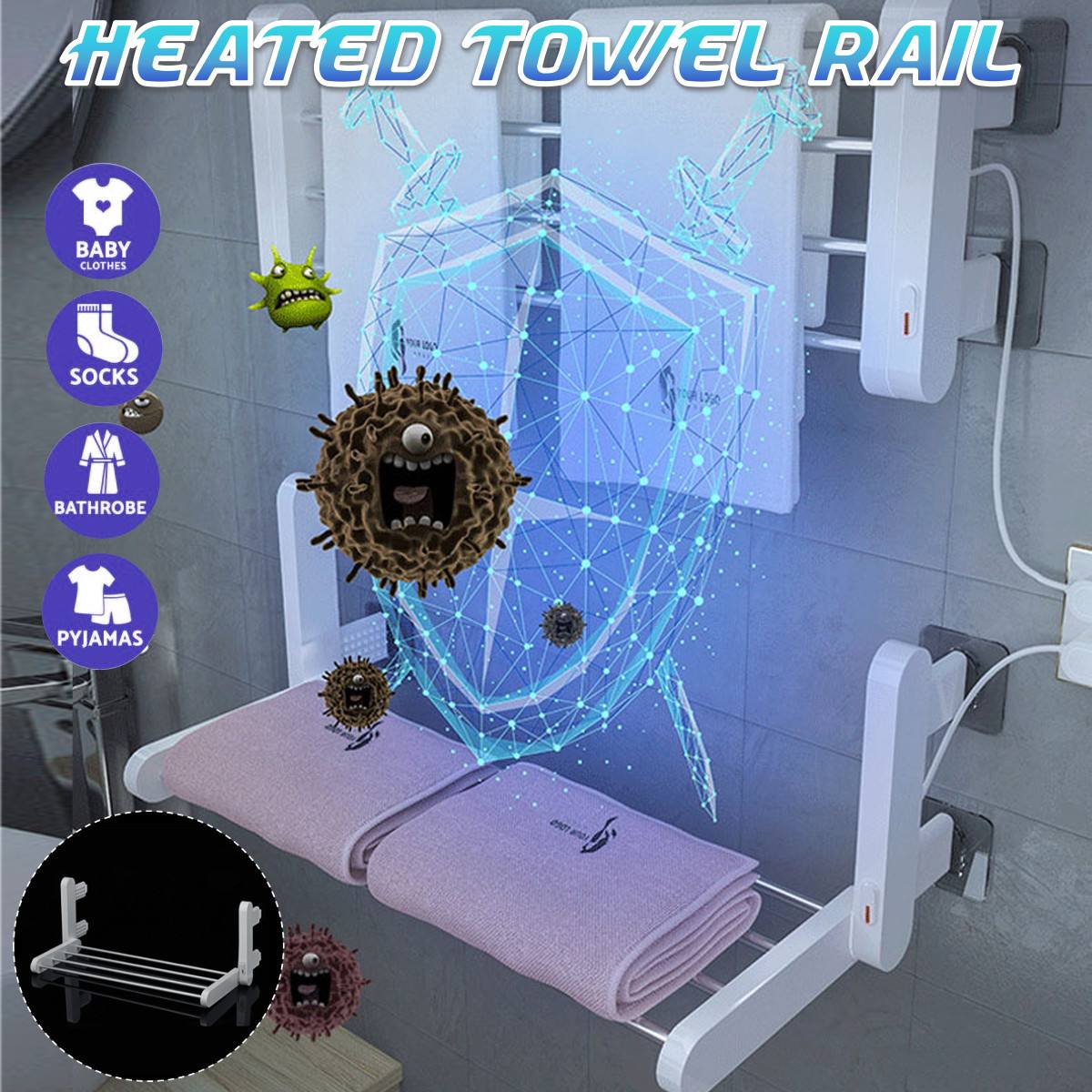 Schlecht Armaturen Elektrische Beheizte Handtuch Gestell Wasserdichte Edelstahl Sterilisieren Clever Handtuch Trockner Handtuch Wärmer Beheizten Handtuch