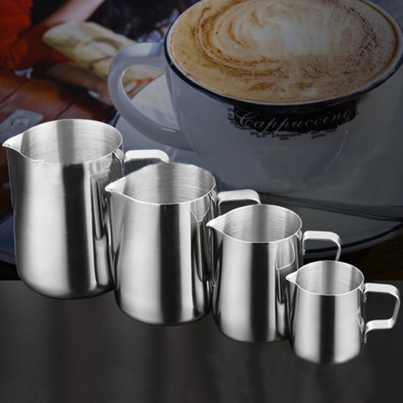 rostfrei Stahl Krug Kaffee Krug Milch schäumen Krug ziehen Blume Tasse Cappuccino Milch Topf Espresso Tasse Latte Kunst Milch Frother