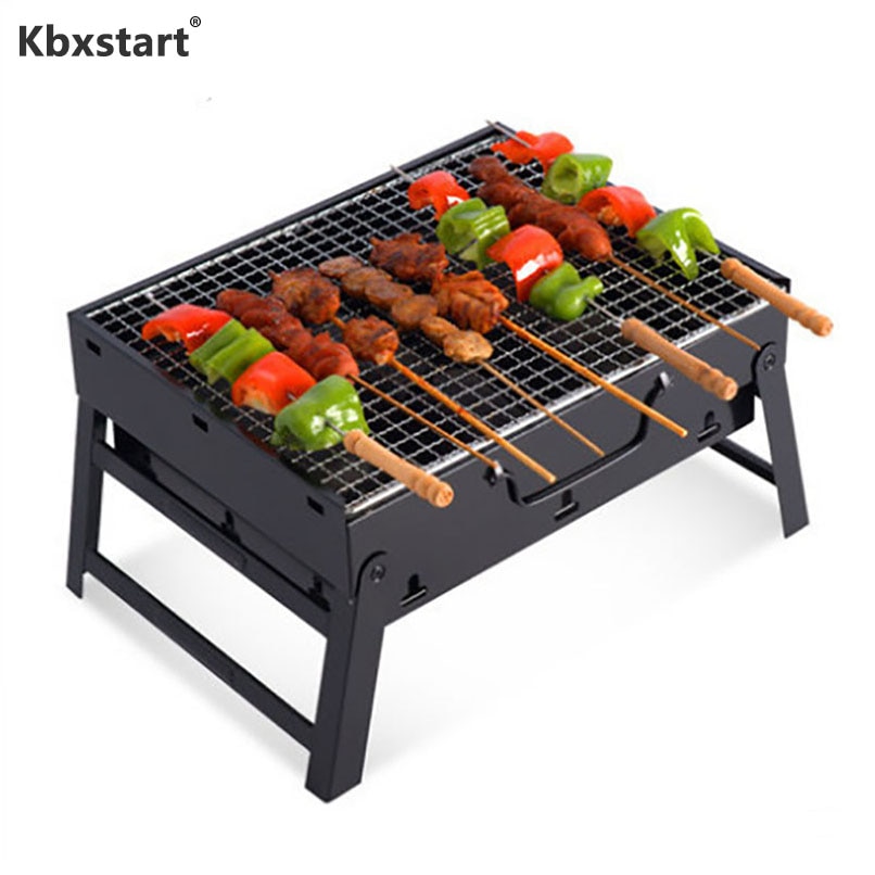 Kbxstart Tragbare draussen Falten Grill BBQ Braten Pfanne Haushalt Holzkohle grillen Für Camping Lagerfeuer Faltbare BBQ Werkzeuge
